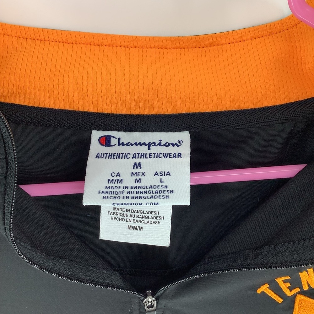 Champion Tennessee Volunteers Womens M‎ 1/4 Zip Pullover Jacket Black - Picture 2 of 3